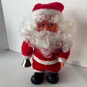 Santa Claus Vintage 1970's Bell Ringing Walking 10" RARE Works!